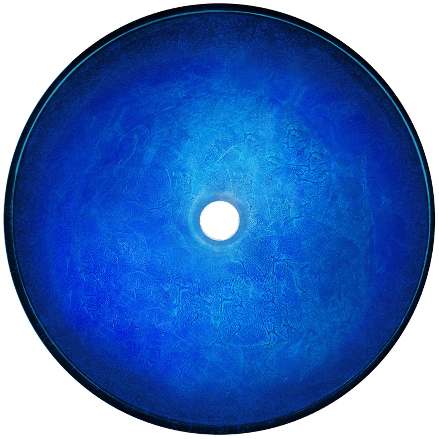 hand painted foiled blue glass vessel sink