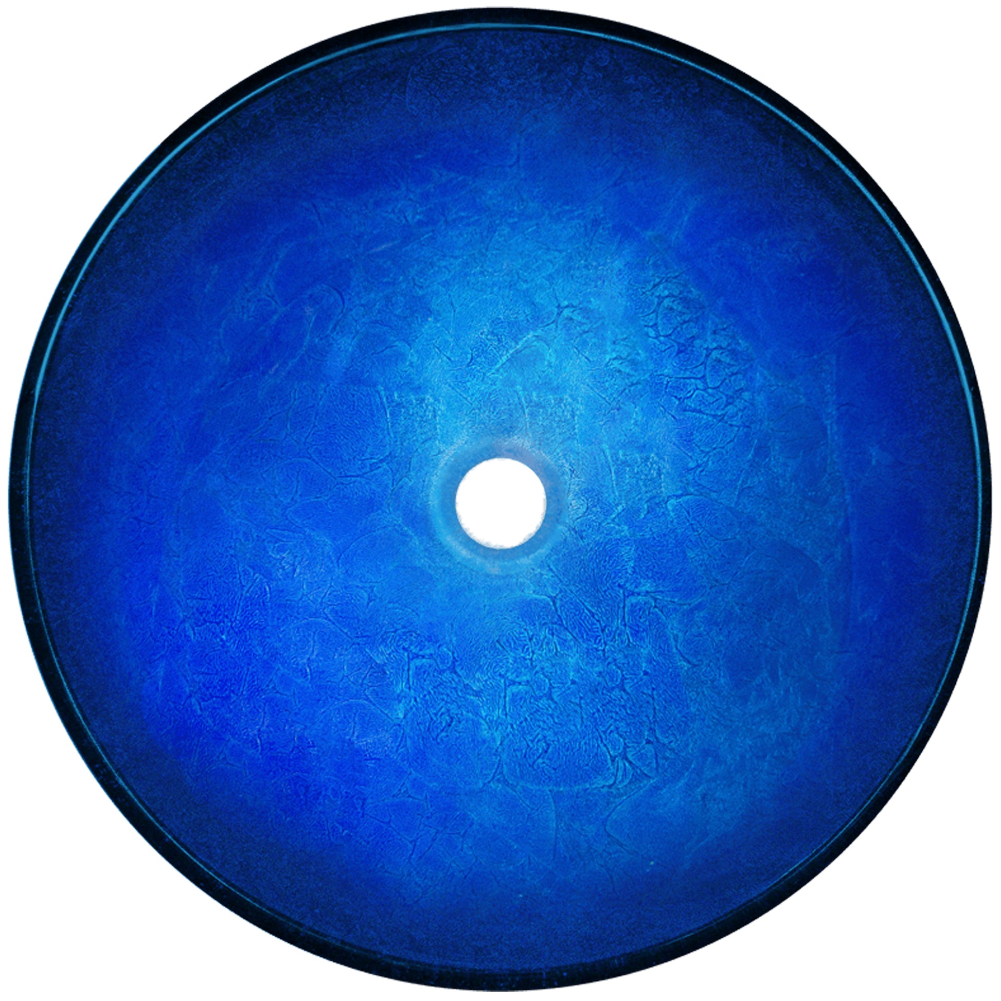 hand painted foiled blue glass vessel sink