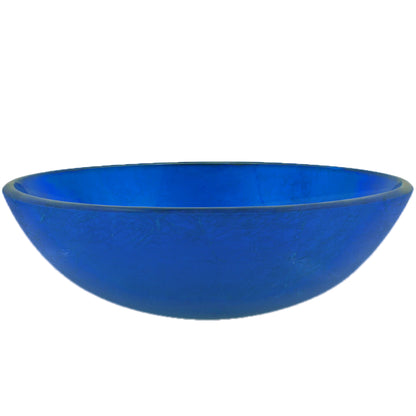 hand painted foiled blue glass vessel sink
