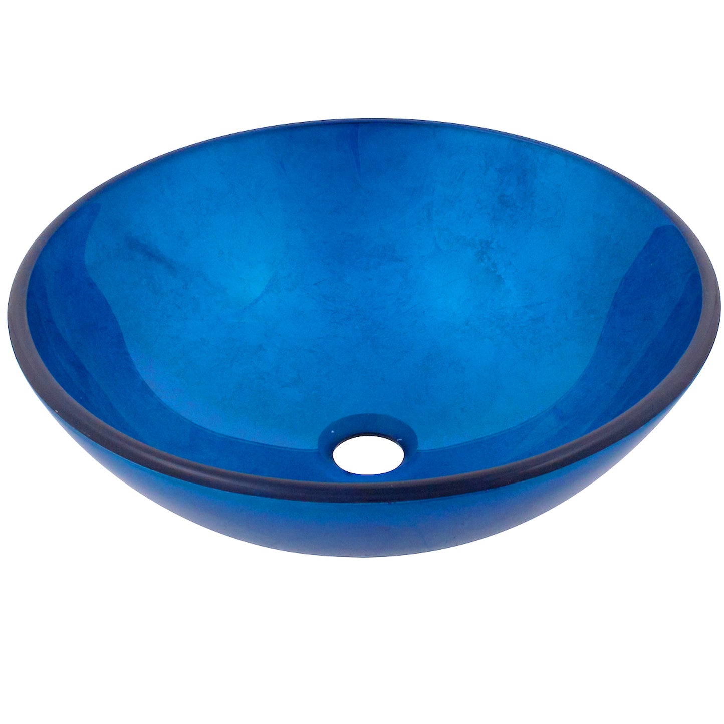 hand painted foiled blue glass vessel sink