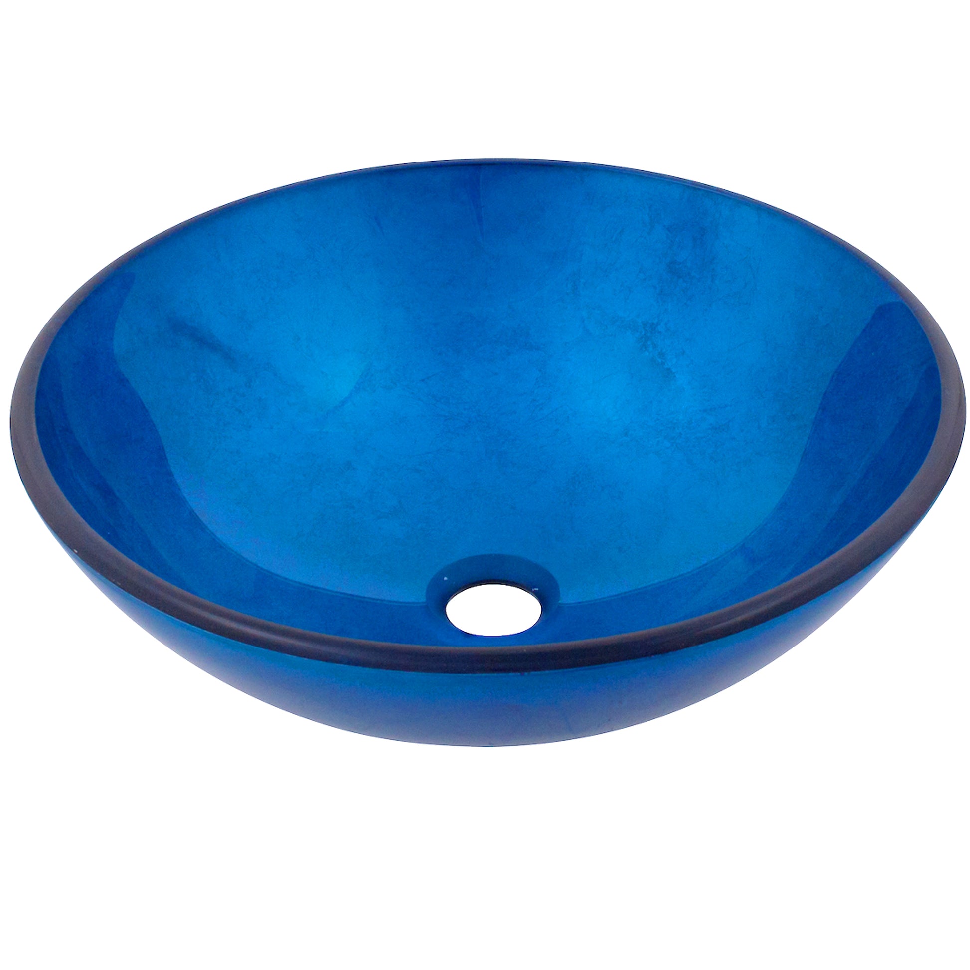 hand painted foiled blue glass vessel sink