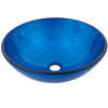 hand painted foiled blue glass vessel sink