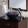 Clear Slate Grey Round Tempered Glass Vessel Bath Sink  - lifestyle