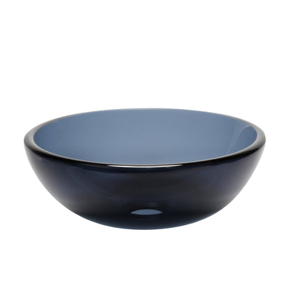 Clear Slate Grey Round Tempered Glass Vessel Bath Sink
