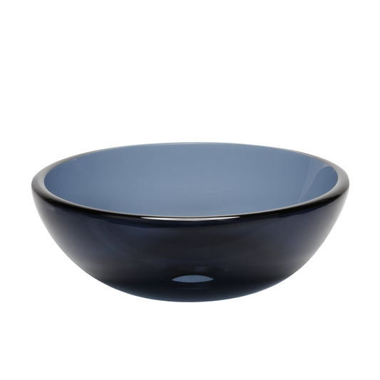 Clear Slate Grey Round Tempered Glass Vessel Bath Sink