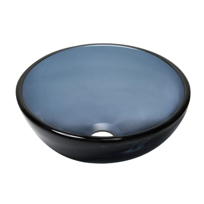 Clear Slate Grey Round Tempered Glass Vessel Bath Sink