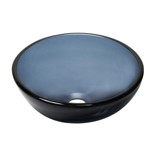 Clear Slate Grey Round Tempered Glass Vessel Bath Sink