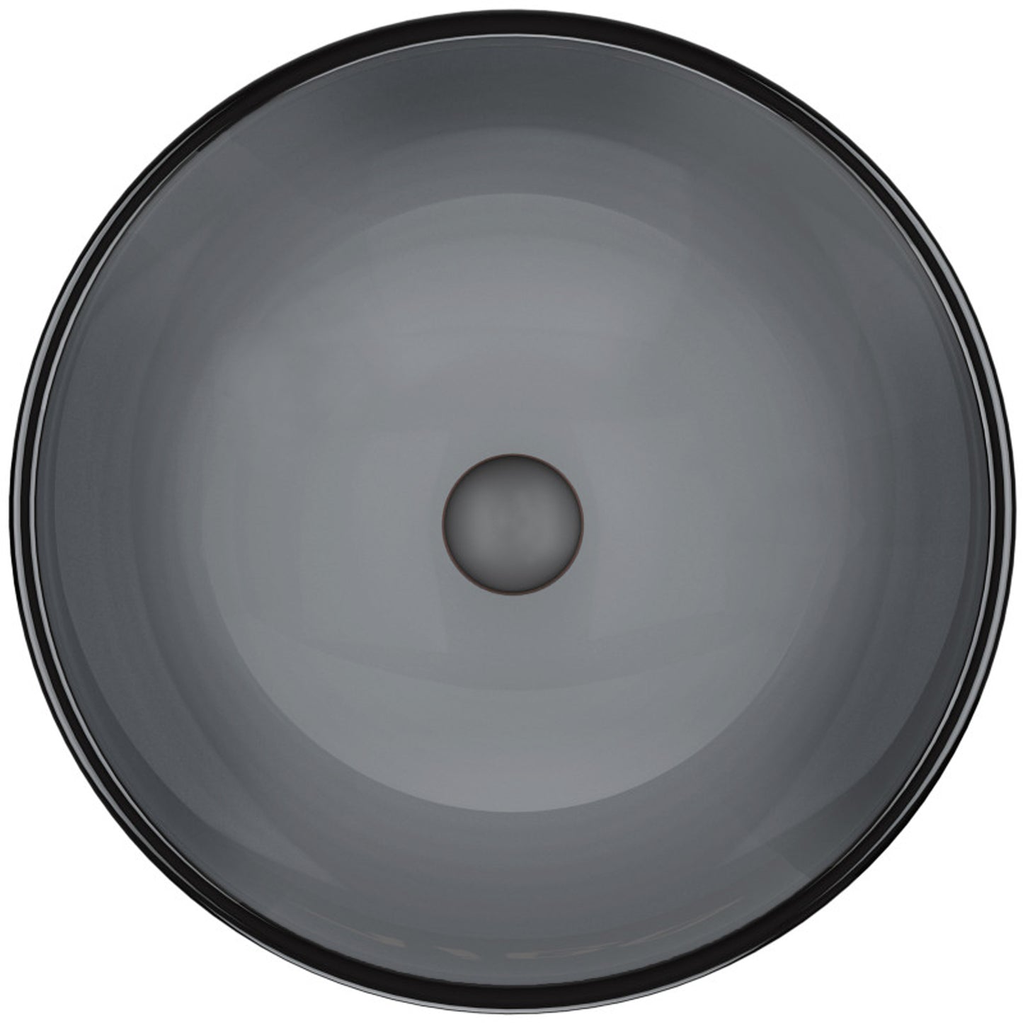 Clear Slate Grey Round Tempered Glass Vessel Bath Sink TIS-168G