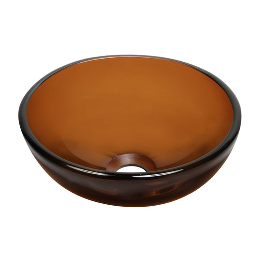 12 inch brown glass vessel sink