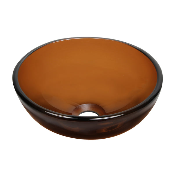 12 inch brown glass vessel sink