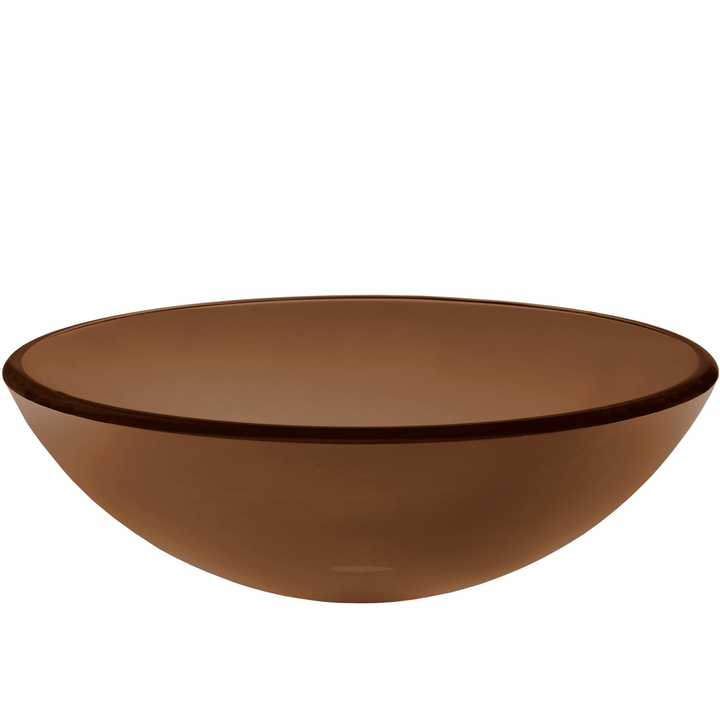 Clear Brown Round Tempered Glass Vessel Bath Sink TIS-168T