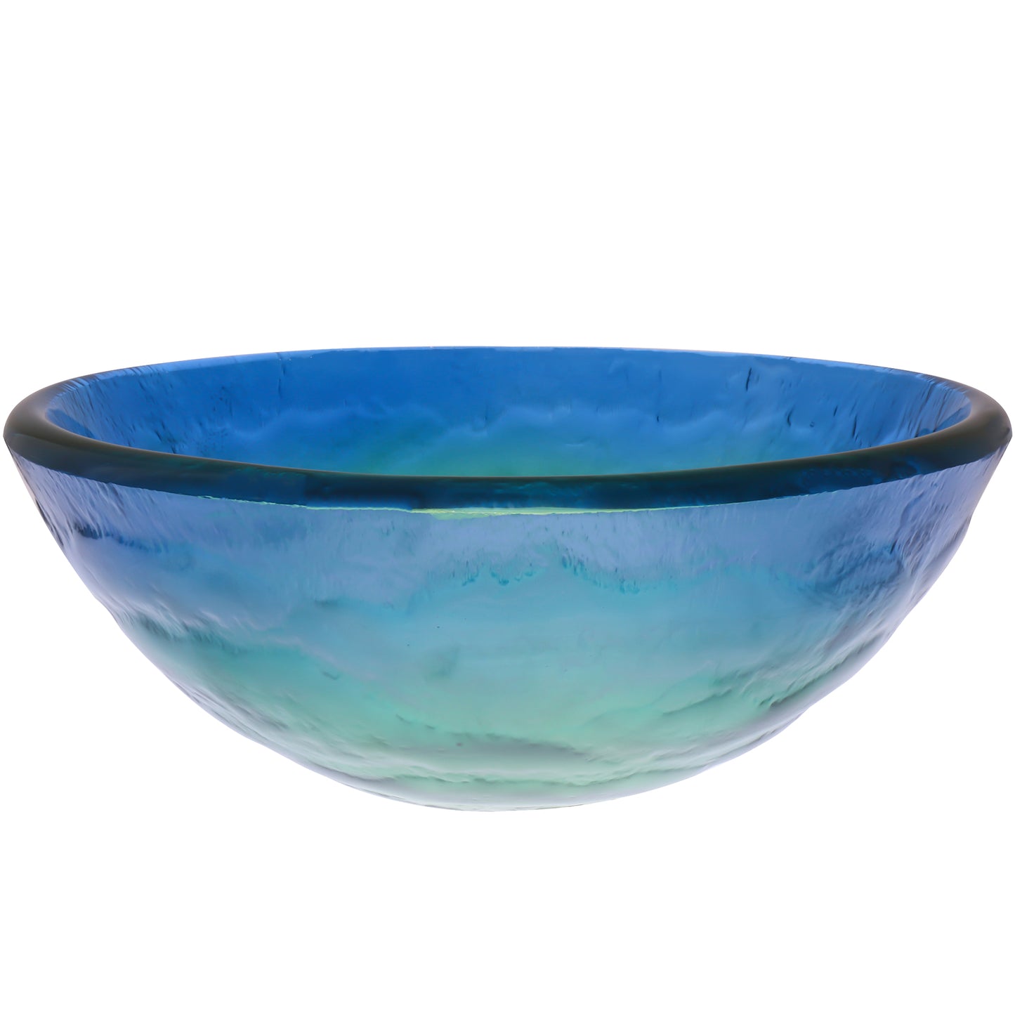 blue glass vessel bathroom sink