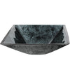 Black Silver Hand-Foiled Square Glass Vessel Bathroom Sink