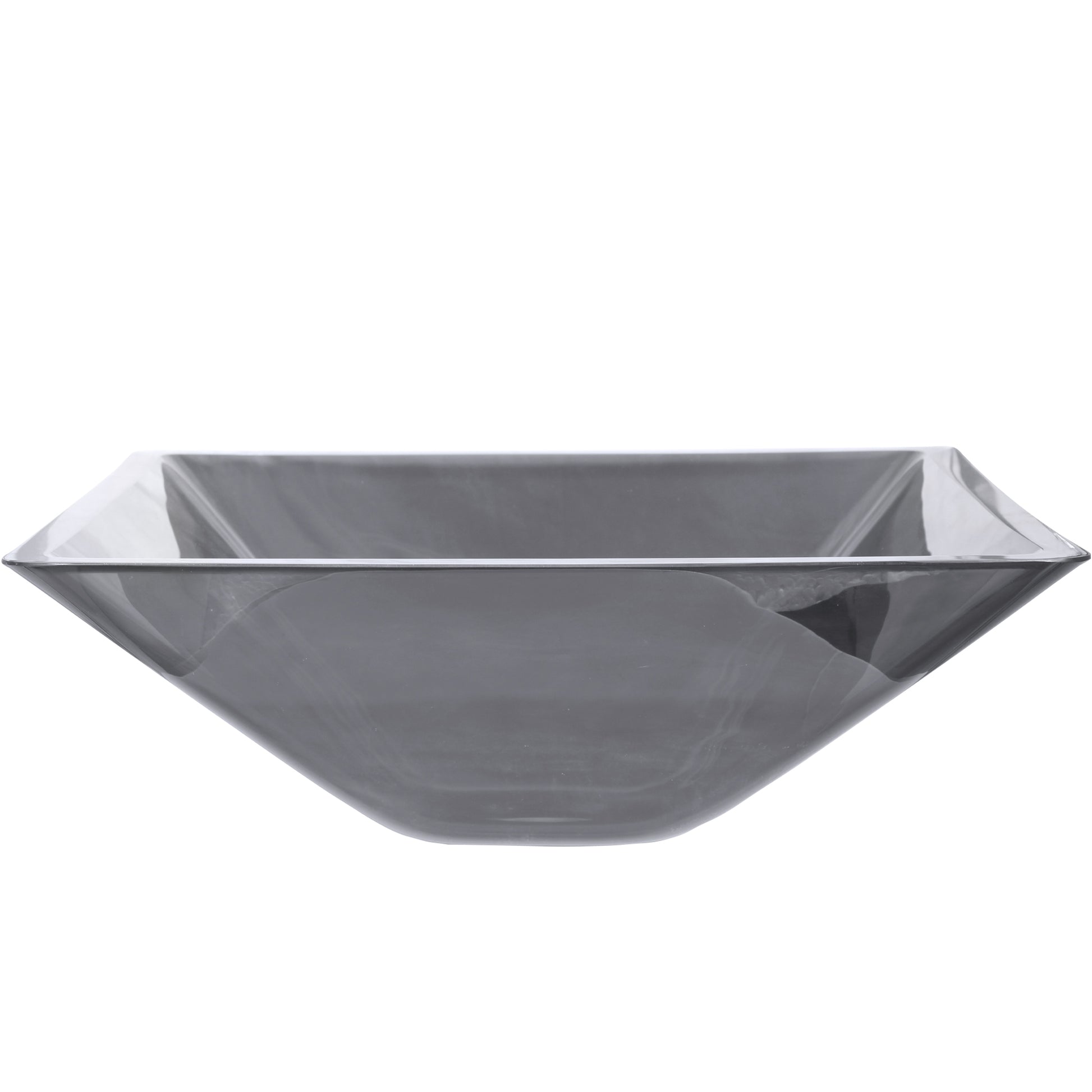 Clear Gray Tinted Square Glass Vessel Bath Sink