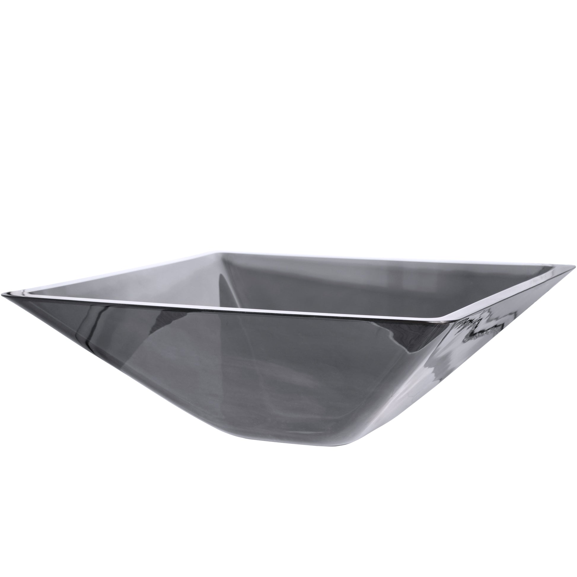 Clear Gray Tinted Square Glass Vessel Bath Sink