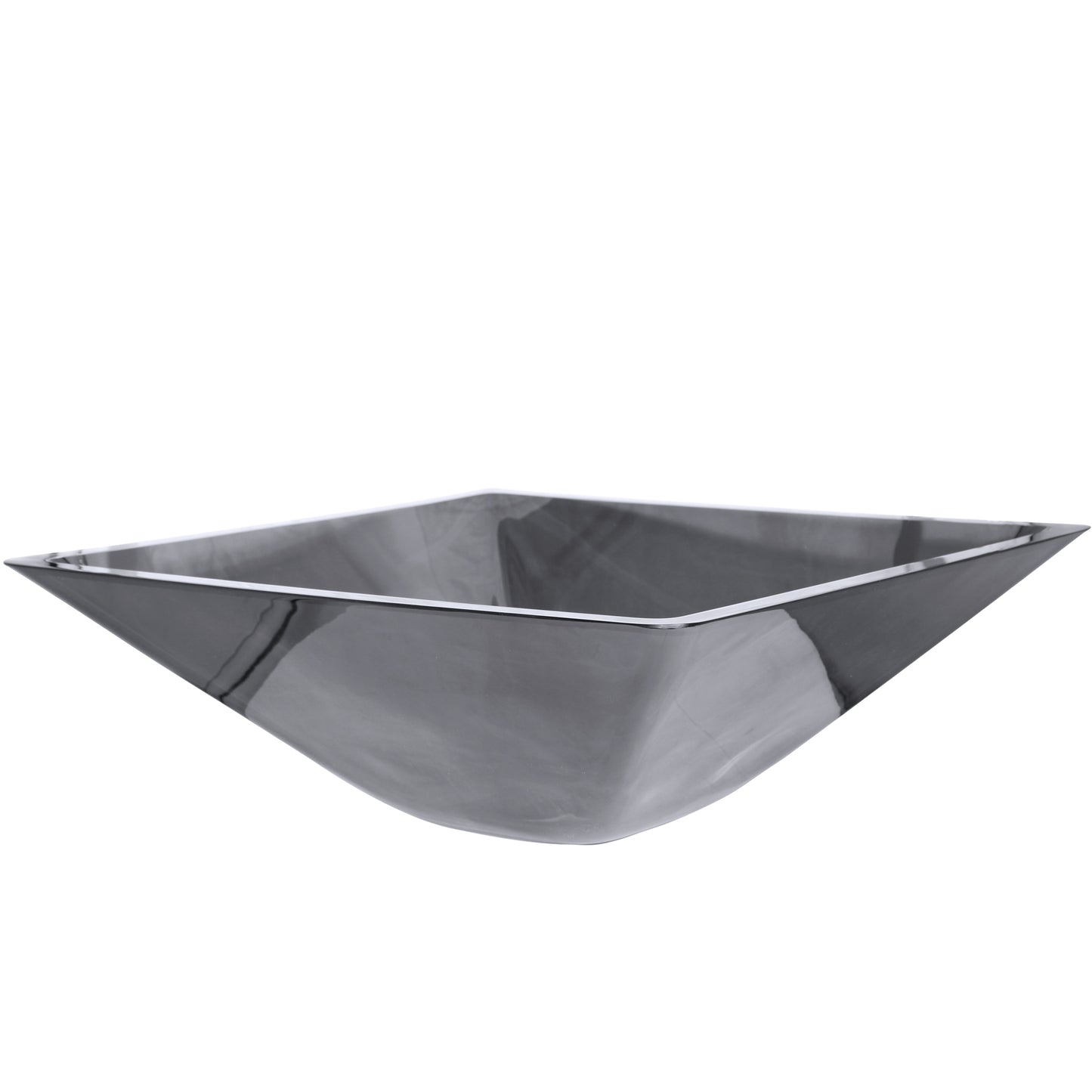 Clear Gray Tinted Square Glass Vessel Bath Sink