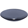 Clear Slate Grey Round Shallow Glass Vessel Bath Sink TIS-316G