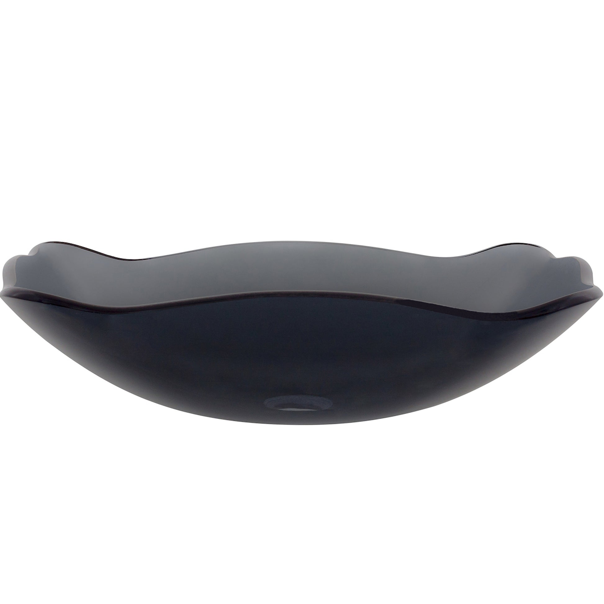 rectangular scalloped glass vessel sink