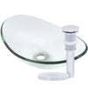 Clear Oval Tempered Slipper Glass Vessel Bath Sink TIS-324C