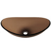 brown oval glass sink