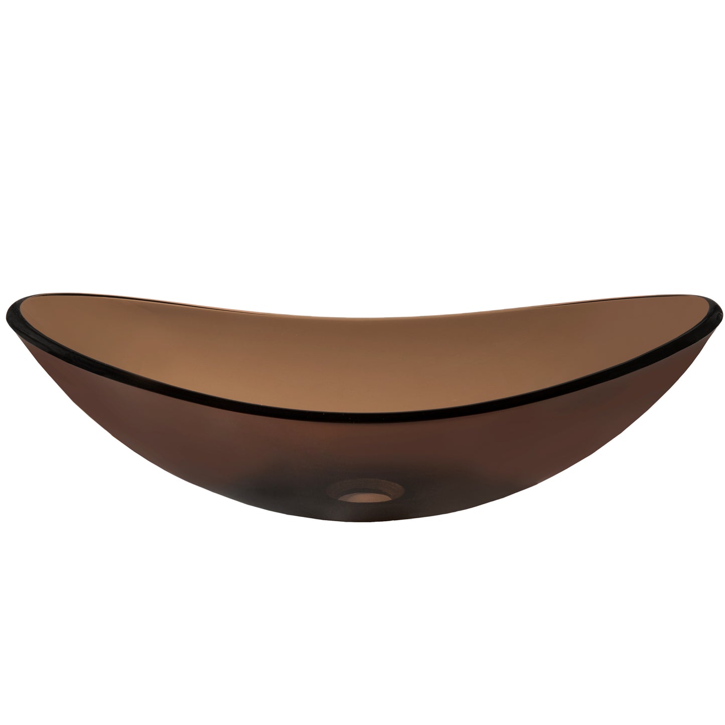 brown oval glass sink