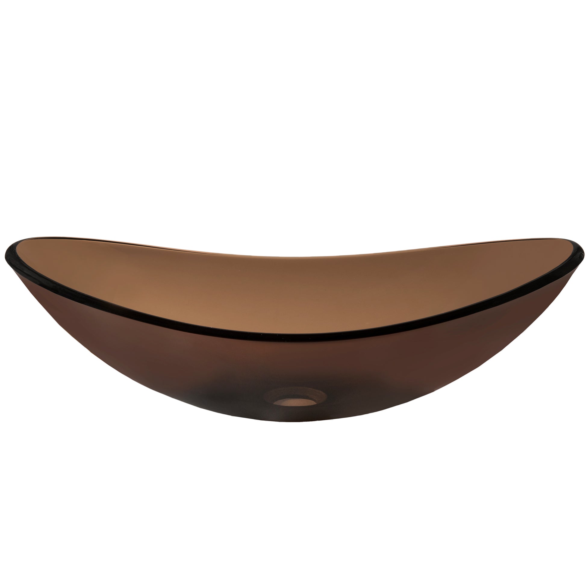 brown oval glass sink