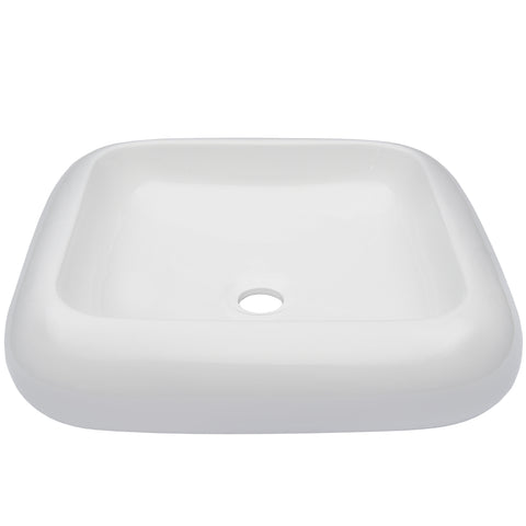square white vessel sink