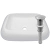 square white vessel sink with umbrella drain brushed nickel