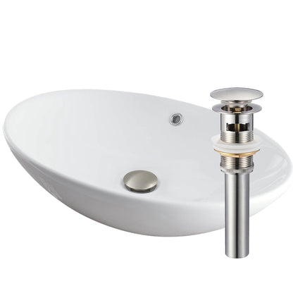 White porcelain vessel sink with overflow, traditional bathroom style by Novatto, shown in a contemporary design.