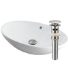 oval white porcelain sink with overflow drain