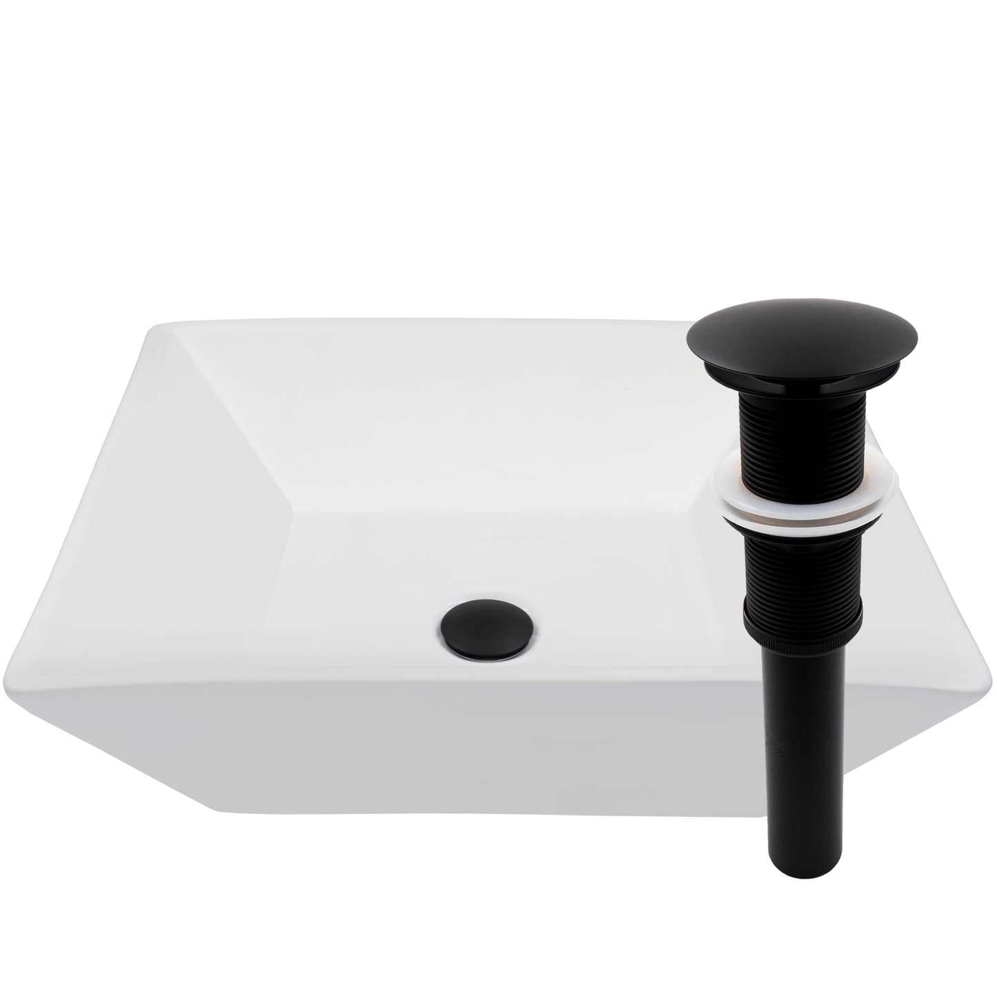 Contemporary square white porcelain bathroom vessel sink by Novatto, traditional style, smooth surface, round basin, modern design.