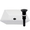 Square white ceramic Vessel Bathroom Sink NO OVERFLOW with drain
