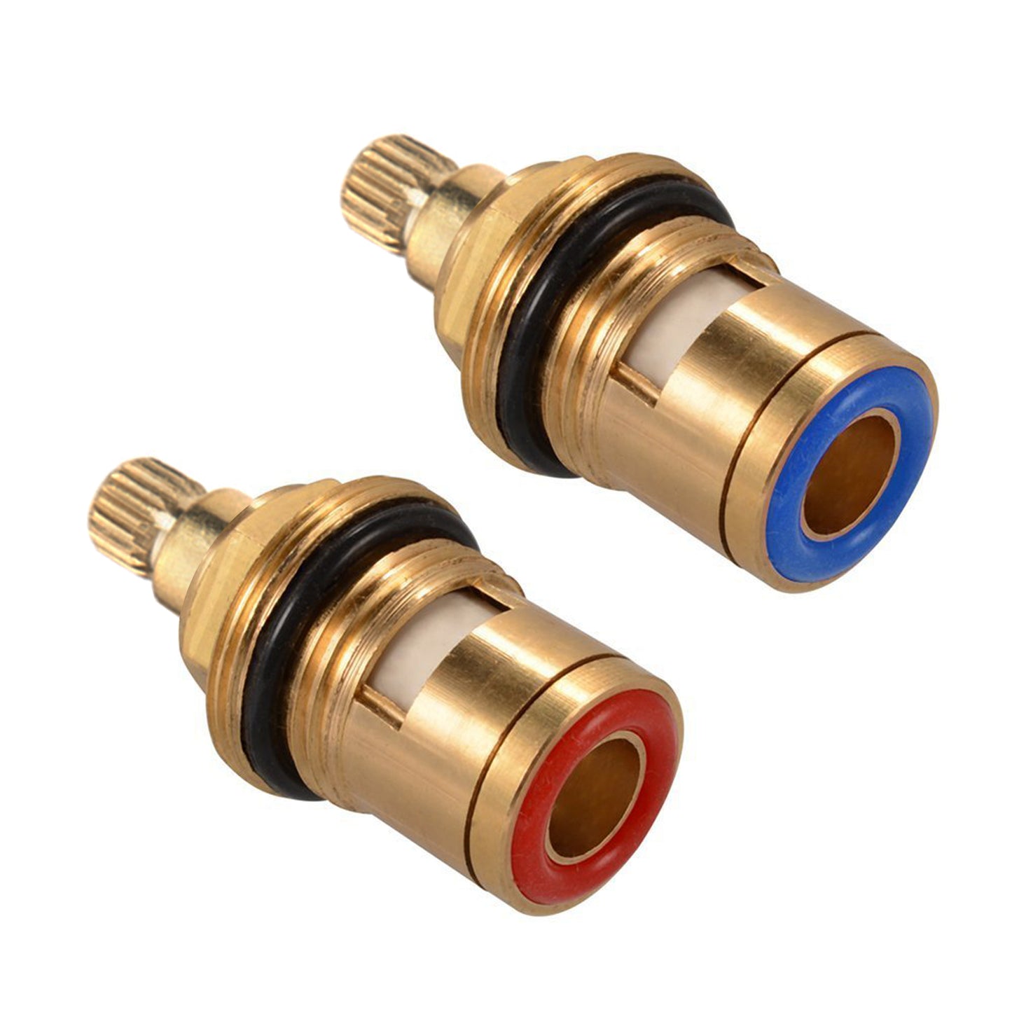 Novatto bath faucet cartridge W04-CAR, hot and cold water control part, shown in a close-up view of the internal mechanism.