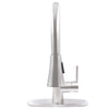 brushed nickel kitchen faucet with deck plate