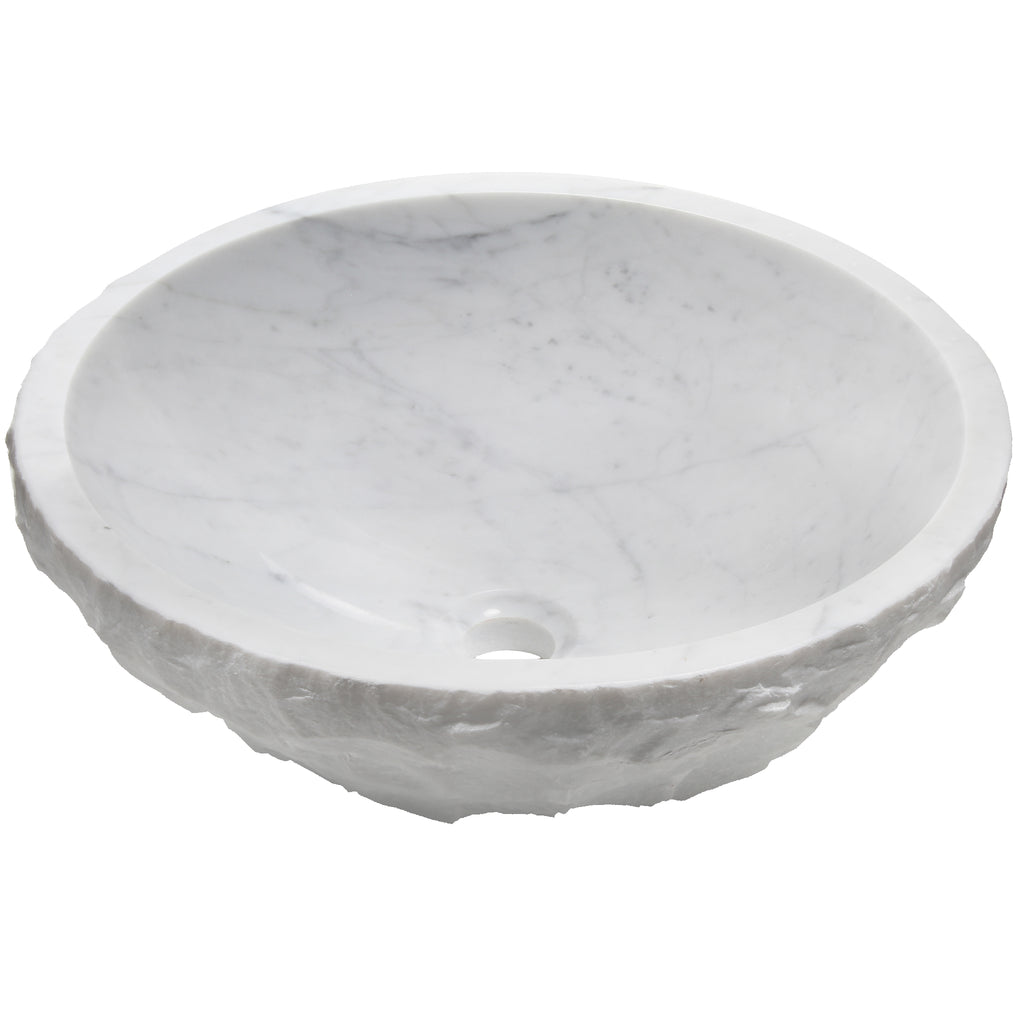 Carrara White Marble Vessel Sink