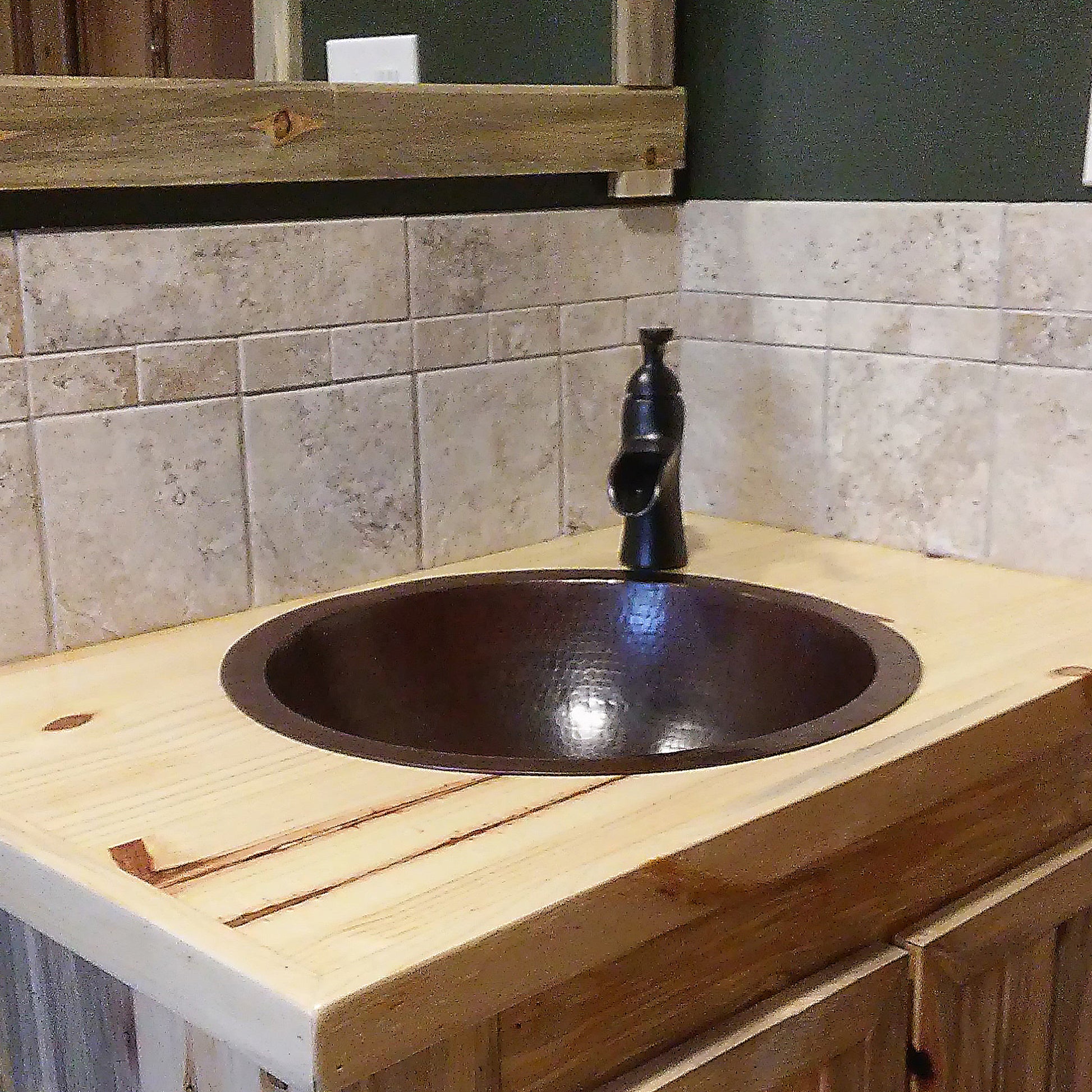 round copper bath sink lifestyle