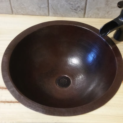 round copper bath sink lifestyle