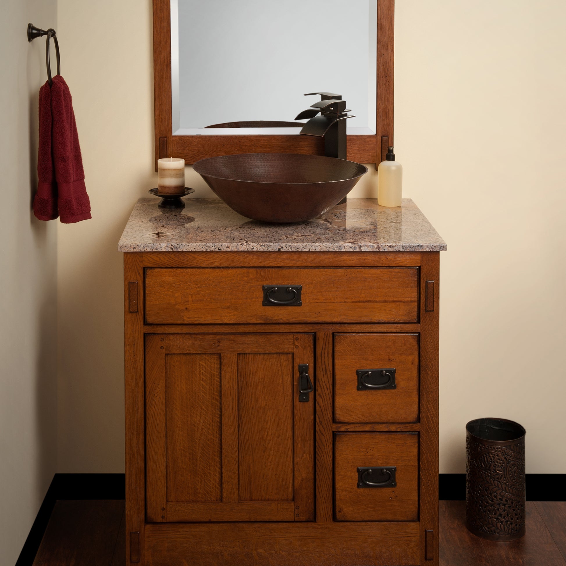 round copper bath sink lifestyle