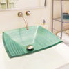 green square glass bathroom sink lifestyle